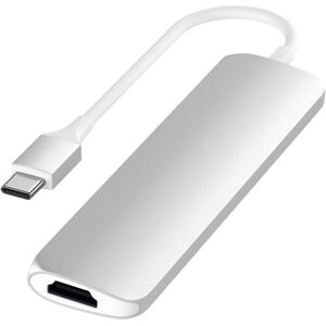 SATECHI Slim Adapter V2 6-port USB Type-C Connection Hub - Silver