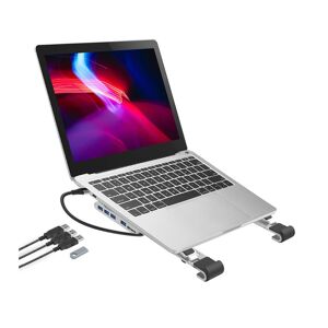 PROPERAV P-LSUSB-4 Laptop Stand with USB Hub - Silver
