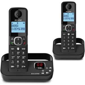 ALCATEL F860 Voice TAM ATL1423549 Cordless Phone - Twin Handsets, Black