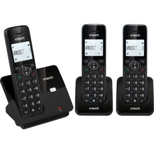 VTECH CS2002 Cordless Phone - Triple Handsets, Black