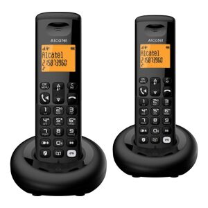 ALCATEL E260 Svoice TAM Cordless Phone - Twin Handsets, Black