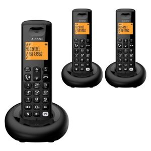 ALCATEL E260 Svoice TAM Cordless Phone - Triple Handsets, Black
