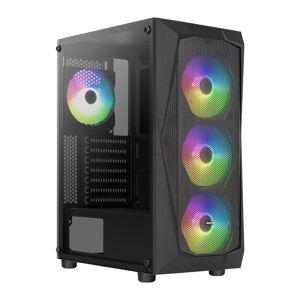 AEROCOOL Falcon ARGB ATX Mid Tower PC Case - Black, Black