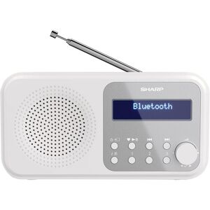 SHARP Tokyo DR-P420 Portable DABﱓ Bluetooth Clock Radio - Snowy White, White