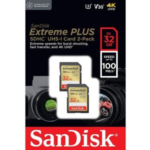 SANDISK Extreme Plus Ultra Performance Class 10 SDHC Memory Card - 32 GB, Twin Pack