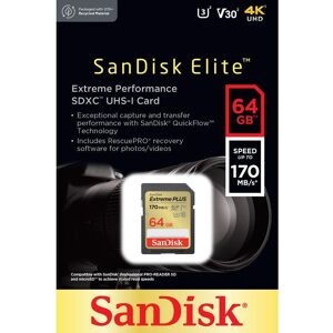 SANDISK Extreme Plus Class 10 SDXC Memory Card - 64 GB