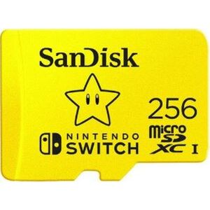 SANDISK High Performance Class 10 microSD Memory Card for Nintendo Switch - 256 GB, Yellow