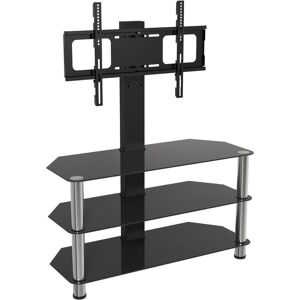 AVF SDCL900 900 mm TV Stand with Bracket - Black & Chrome, Silver/Grey,Black