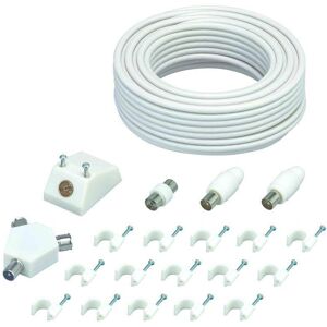 LOGIK LAEK19 Aerial Cable & Adapters Extension Kit - 15 m, White