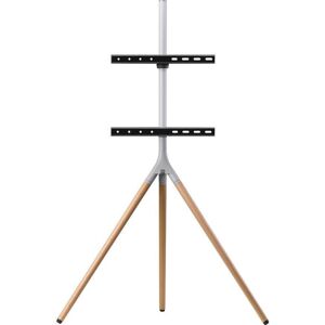 One For All ONE 4 ALL WM 7472 420 mm TV Stand with Bracket - Oak & Silver Grey, Silver/Grey,Brown