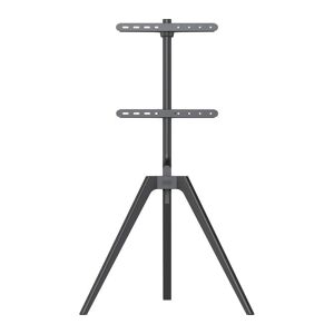 TTAP Tripod-Black TV Stand with Bracket - Black Wood, Black