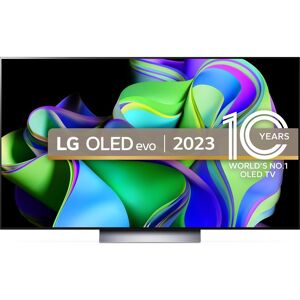 55" LG OLED55C34LA  Smart 4K Ultra HD HDR OLED TV with Amazon Alexa, Silver/Grey