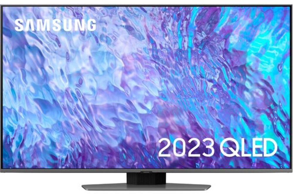 65" SAMSUNG QE65Q80CATXXU  Smart 4K Ultra HD HDR QLED TV with Bixby, Alexa & Google Assistant, Silver/Grey