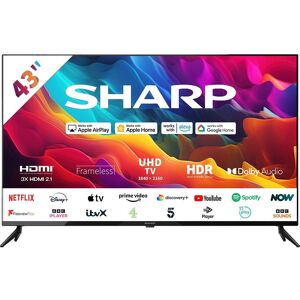 SHARP 4T-C43FJ7KL1FB  Smart 4K Ultra HD HDR LED TV, Black