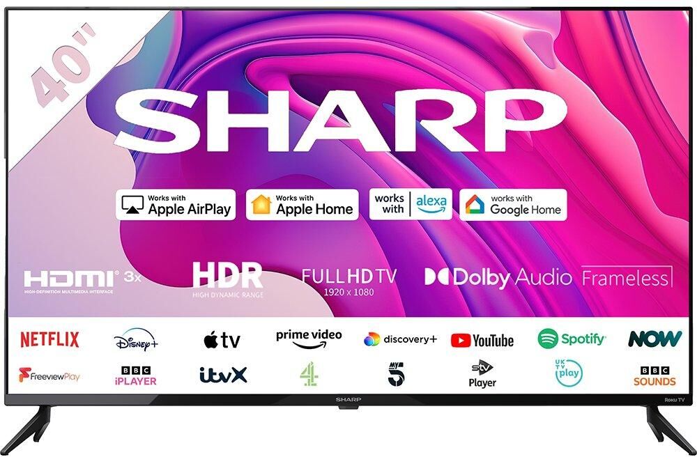 40" SHARP 2T-C40FD7KF1FB  Smart Full HD HDR LED TV, Black