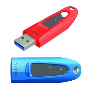 SANDISK Ultra USB 3.0 Memory Stick - 64 GB, Pack of 2, Black,Red