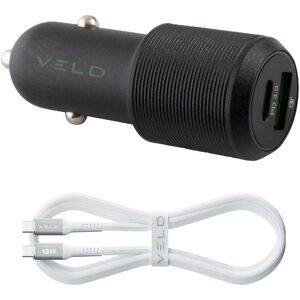 VELD Super-fast Universal Dual USB Car Charger - 1 m, Black,Green