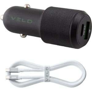 VELD VC48DG-C60 Universal USB Car Charger - 1 m, Black,Green