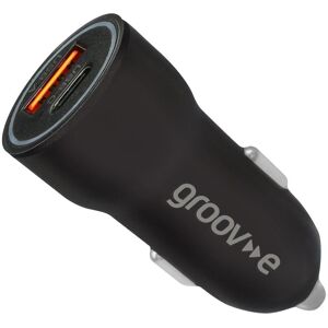 GROOV-E GVMA124BK Universal USB Type-C & USB Car Charger, Black