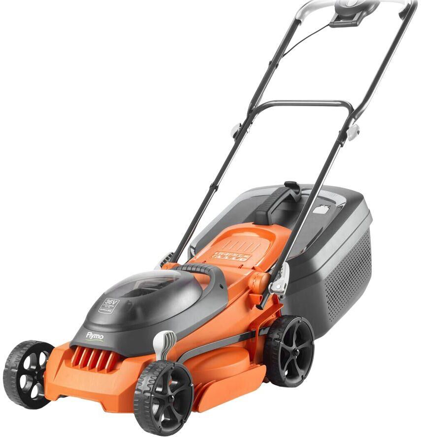 FLYMO EasiStore 340R Cordless Rotary Lawn Mower - Black & Orange