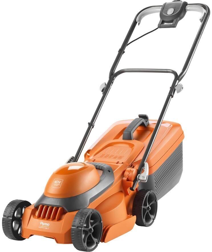 FLYMO SimpliStore 300 Li Cordless Lawn Mower - Orange & Black