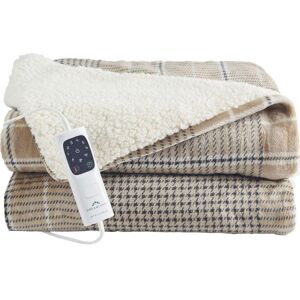 DREAMLAND Nap Time Electric Overblanket - Beige Tartan, 180 x 135 cm