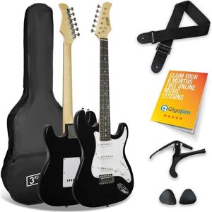 3Rd Avenue Full Size 4/4 Electric Guitar Starter Bundle - Black, Red