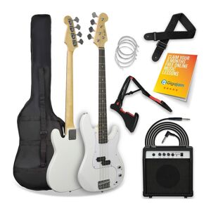 3RD AVENUE XF204AWHPK Electric Bass Guitar Bundle - White, White
