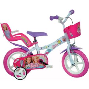 DINO BIKES Barbie Kids' 12" Bike, Pink,White,Purple,Patterned