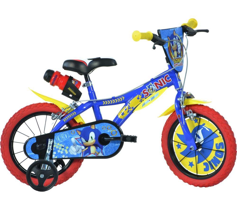 DINO BIKES Sonic The Hedgehog 14" Kids' Bicycle - Blue, Red & Yellow, Yellow,Red,Black,Blue