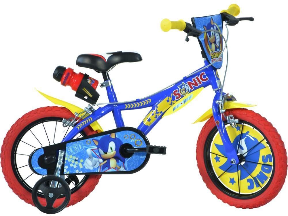 DINO BIKES Sonic The Hedgehog 16" Kids' Bicycle - Blue, Red & Yellow, Yellow,Red,Black,Blue