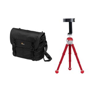 Lowepro ProTactic MG 160 AW II DSLR Camera Messenger Bag & PodZilla JB01758-BWW Medium Kit Bundle, Black