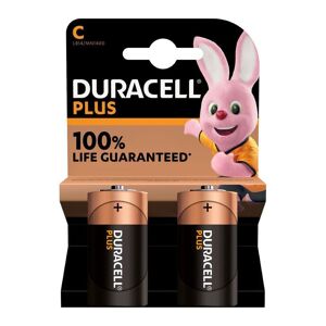 DURACELL Plus C Alkaline Batteries - Pack of 2