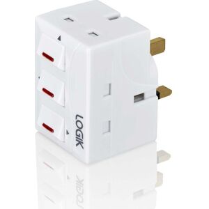 LOGIK L3WAYSP18 3-Socket Plug Adapter