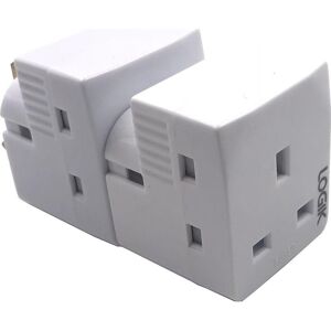 LOGIK L3WAYP18 3-Socket Plug Adapter - Twin Pack