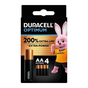 DURACELL Optimum AA Alkaline Batteries - Pack of 4
