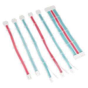 KOLINK Coreu0026tradeAdept Power Extension Cable Kit - White, Neon Blue & Pure Pink