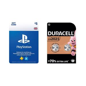 Duracell DL2025/CR2025/ECR2025 Lithium Batteries & PlayStation Gift Card (£5) Bundle