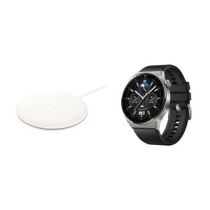 Huawei Watch GT 3 Pro Titanium & Wireless Charger Bundle - Black, 46 mm, Black