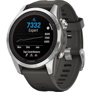 GARMIN Fenix 7S Pro Solar Smart Watch - Black & Silver, 42 mm, Black,Silver/Grey