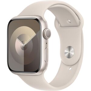 APPLE Watch Series 9 - 45 mm Starlight Aluminium Case with Starlight Sport Band, S/M, Cream