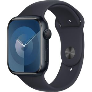 APPLE Watch Series 9 - 45 mm Midnight Aluminium Case with Midnight Sport Band, S/M, Black