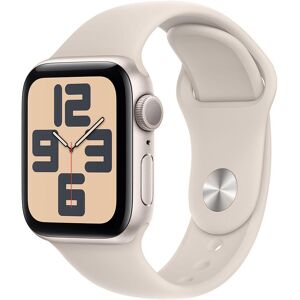 APPLE Watch SE (2023) - 40 mm Starlight Aluminium Case with Starlight Sports Band, S/M, White