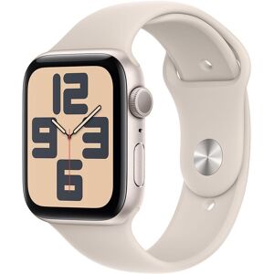 APPLE Watch SE (2023) - 44 mm Starlight Aluminium Case with Starlight Sports Band, S/M, White