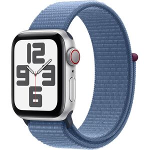 APPLE Watch SE Cellular (2023) - 40 mm Silver Aluminium Case with Winter Blue Sport Loop, Silver/Grey,Blue