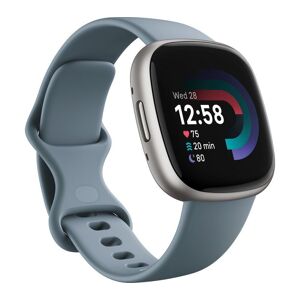 FITBIT Versa 4 Smart Watch - Waterfall Blue & Platinum, Silver/Grey,Blue