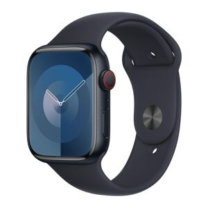 APPLE Watch Series 9 Cellular - 45 mm Midnight Aluminium Case with Midnight Sports Band, S/M, Black