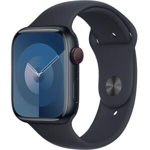 APPLE Watch Series 9 Cellular - 45 mm Midnight Aluminium Steel Case with Midnight Sports Band, M/L, Black