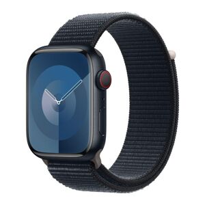 APPLE Watch Series 9 Cellular - 45 mm Midnight Aluminium Steel Case with Midnight Sport Loop, Black