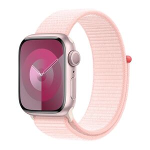 APPLE Watch Series 9 - 41 mm Pink Aluminium Case with Light Pink Sport Loop, Pink